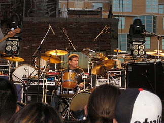 Mike Shapiro playing drums in New York City