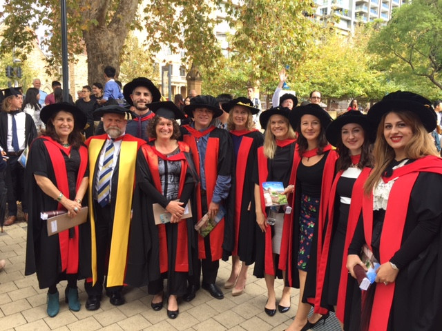 Graduates and supervisors from the Marine group with the Dean of Science