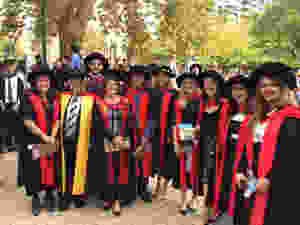 Graduates and supervisors from the Marine group with the Dean of Science