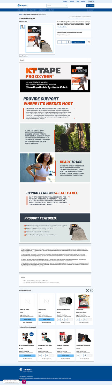 KT Tape product page on MeyerPT