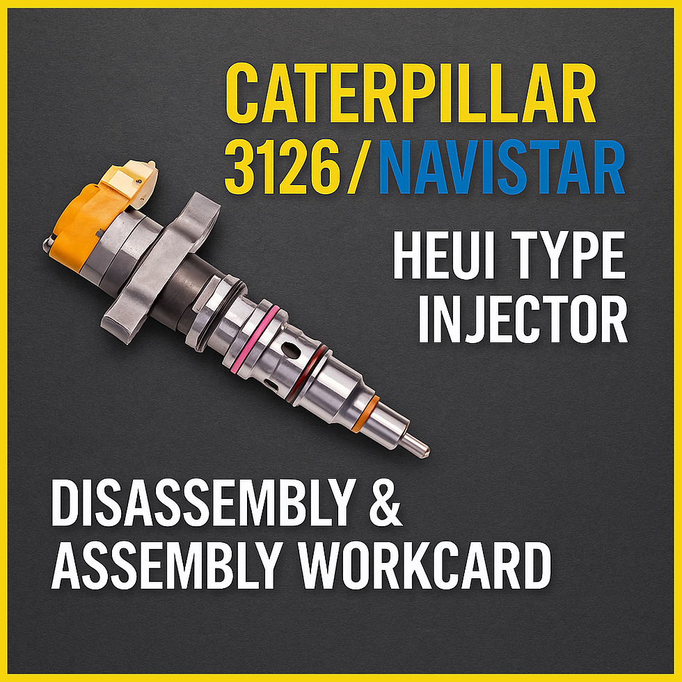 CATERPILLAR 3126/NAVISTAR HEUI TYPE INJECTOR DISASSEMBLY AND ASSEMBLY WORKCARD