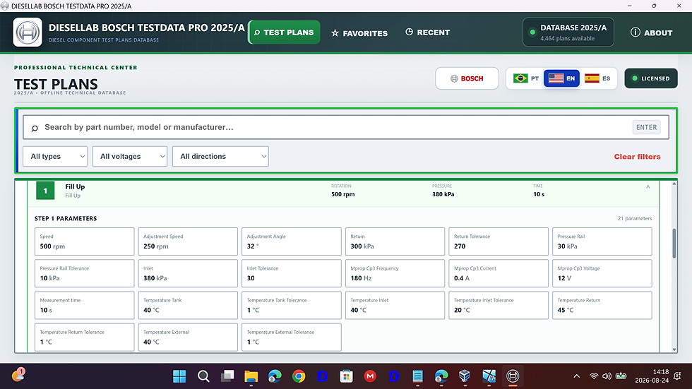 Miniaturbild: NEW SOFTWARE - DIESELLAB BOSCH TESTDATA PRO 2025/A – DIESEL TEST PLAN SOFTWARE