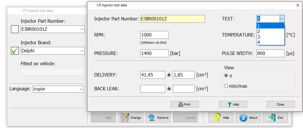 DITEX SOFTWARE - COMMON RAIL INJECTORS TEST DATA - BOSCH, DENSO, DELPHI, SIEMENS