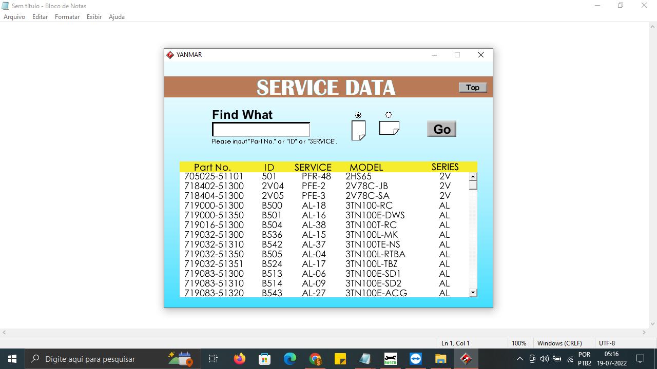 YANMAR SOFTWARE - FUEL INJECTION PUMP SERVICE DATA - TEST PLANS
