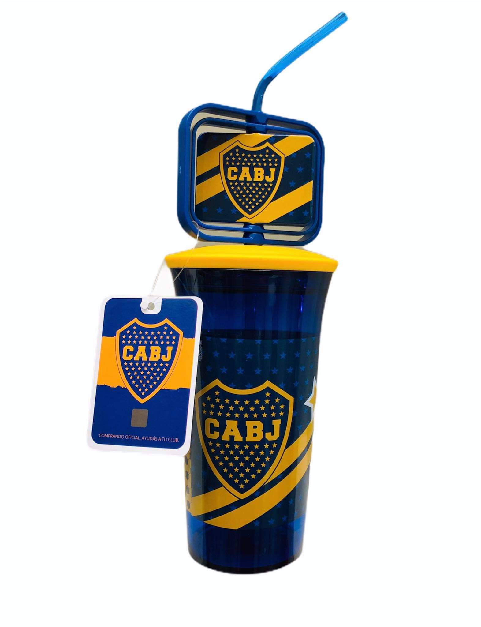 VASO BOCA JUNIORS C/ SORBETE - SCREEN OFICIAL LICENCIA