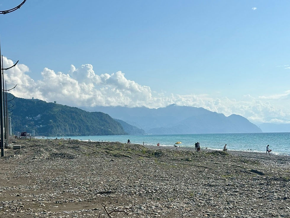 zwarte strand bij Ureki in Georgië