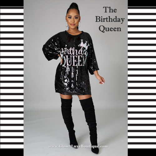 birthday queen dress Plus Size Birthday Queen Sequin Dress, White, 2X