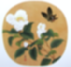 仿宋工筆團扇畫_蝶迎花