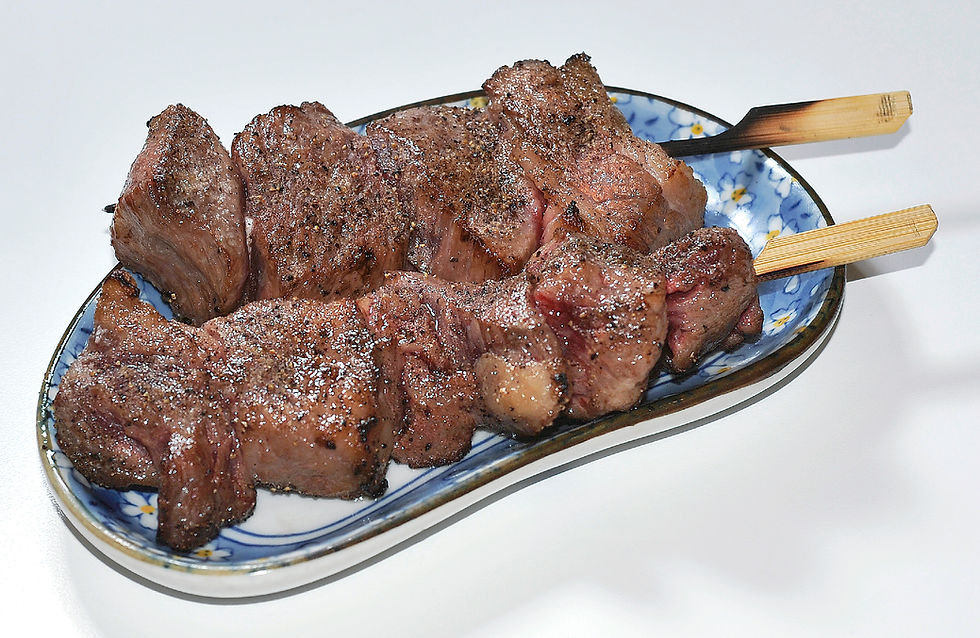 北海道旭川市炭火 焼肉カルビ1ばん _北海道産牛ゲタカルビ串.jpg