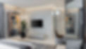 Bedroom with painting and TV console