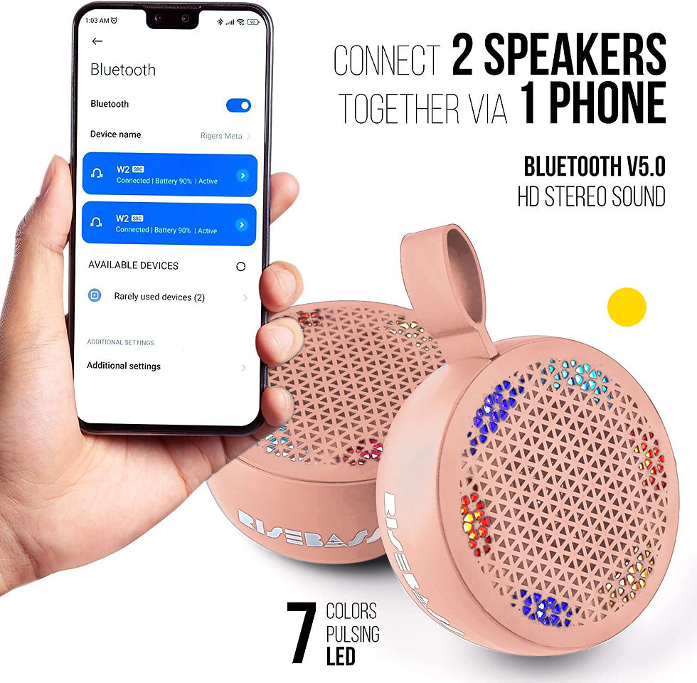 Thumbnail: RISEBASS Water Resistant Bluetooth Shower Speaker, Handsfree Portable Speakerpho