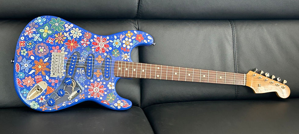 Thumbnail: Fender Flower Power painted by an artist, One in the World
