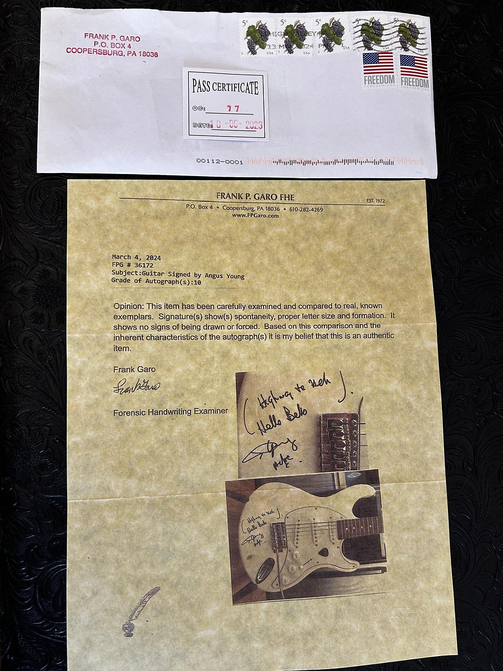 Miniature : Angus Young AC/DC signed guitar autograph certified by Garo New York USA