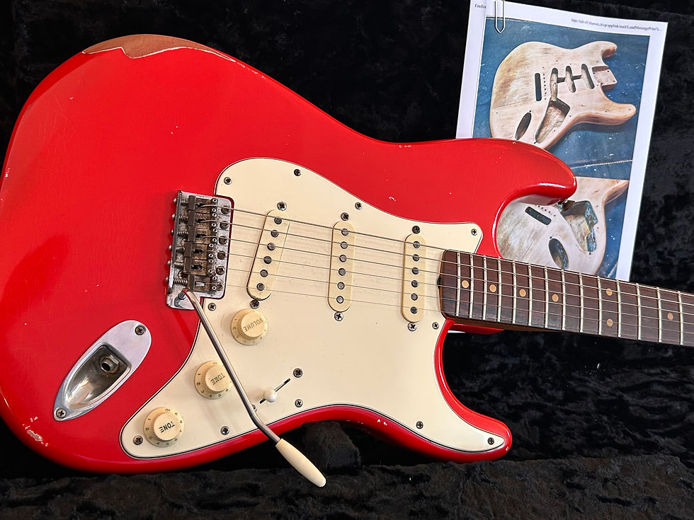 Miniature : Fender 1963 vintage stratocaster ( red wie Gary Moore )