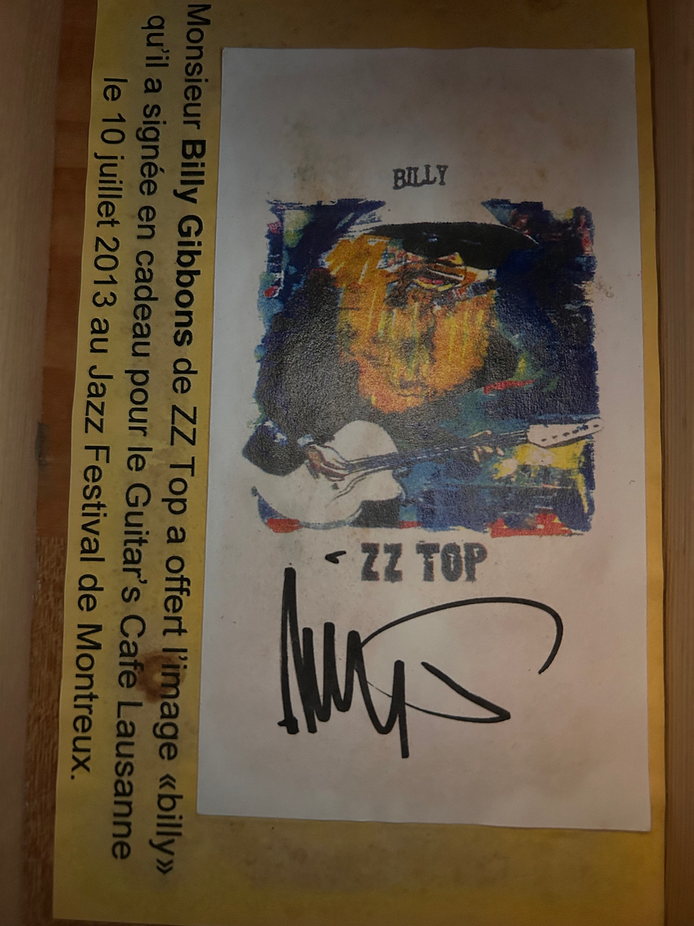 Miniature : ZZ Top Billy Gibbons signed guitar and painted