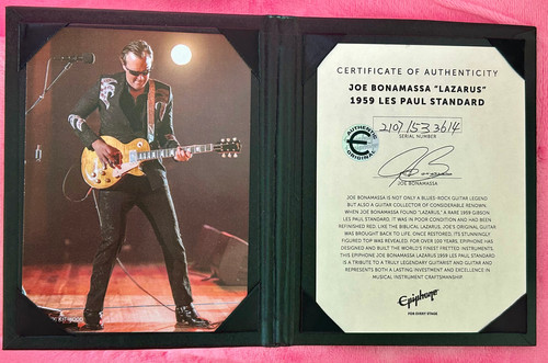 Joe Bonamassa 1959 Lazarus with signed Epiphone certificate which