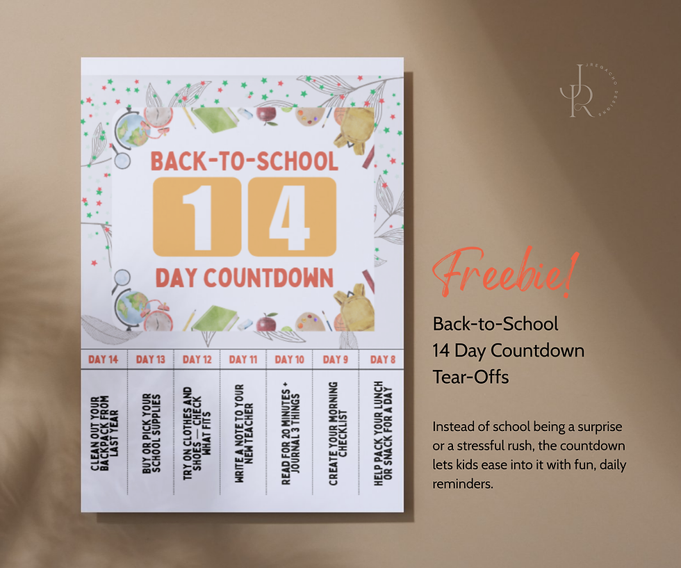 Thumbnail: 14 day Back to school countdown tear-off sheets