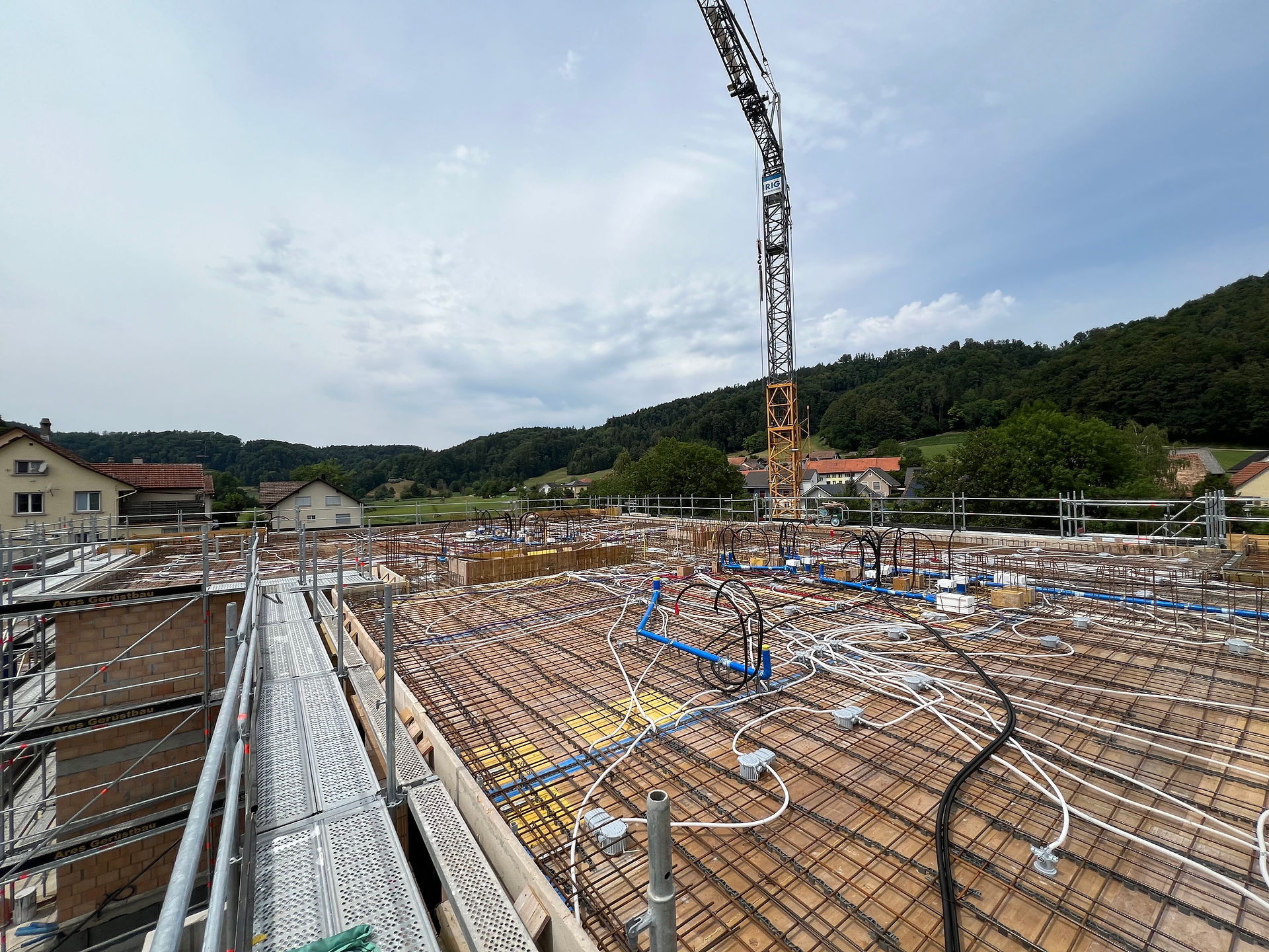 Einlagen vor dem betonieren Decke über 1.OG