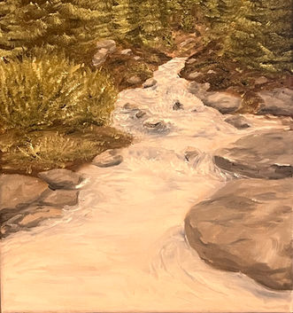 A Break in the Trees - Start of Creek / Gray Underpainting for Rocks