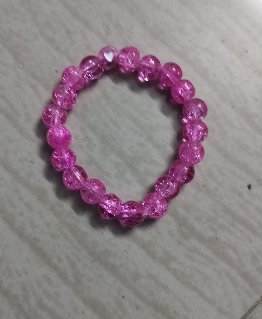Crackle Bead Heart Bracelet
