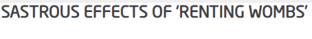 Renting Wombs and Child Trafficking