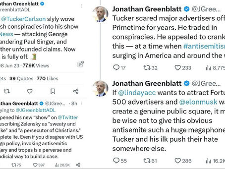 Jewish Huckster Head of Anti-White, Anti-Free Speech ADL, One of Many Behind Cancelation of Tucker