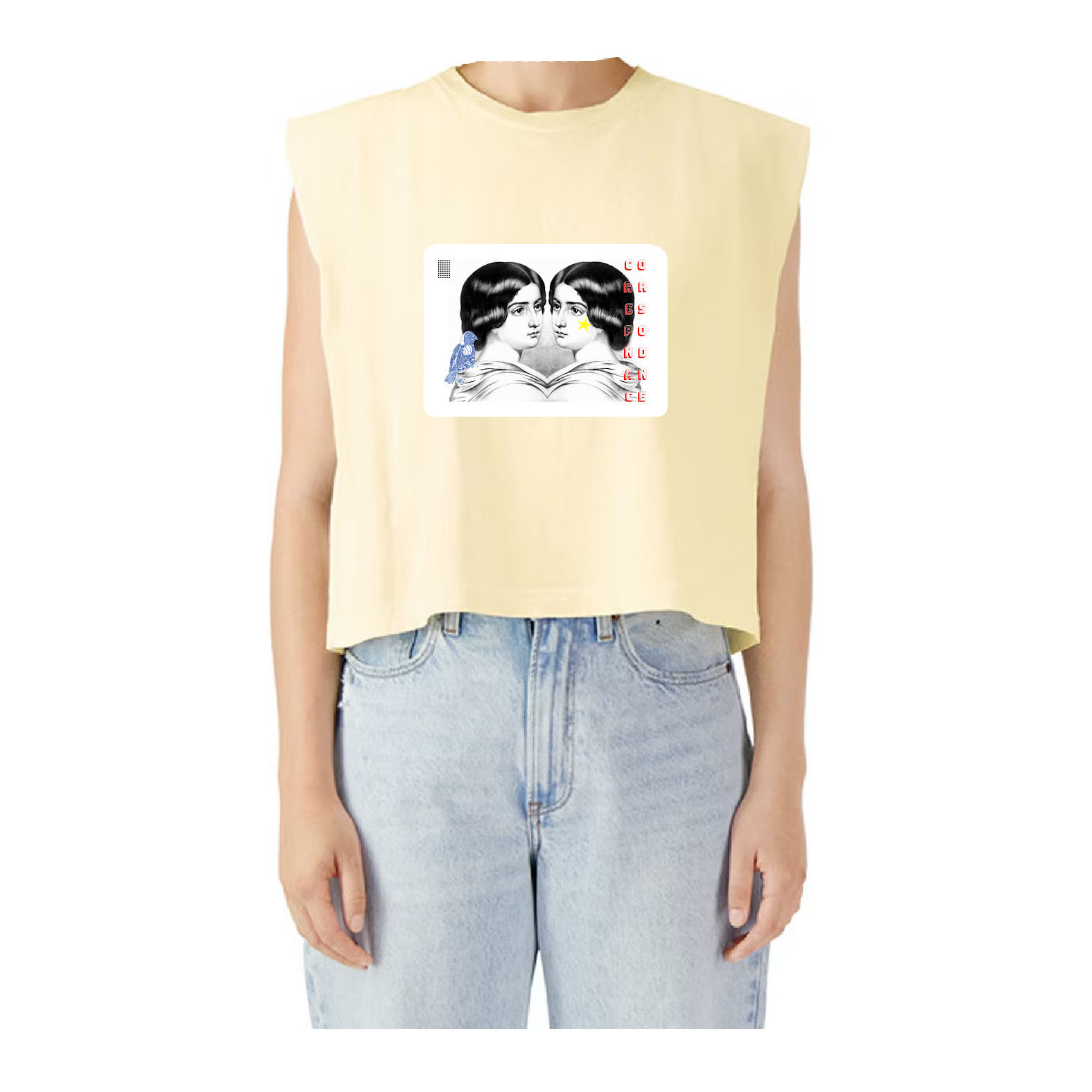 Rebel Song Muscle Tee Creme