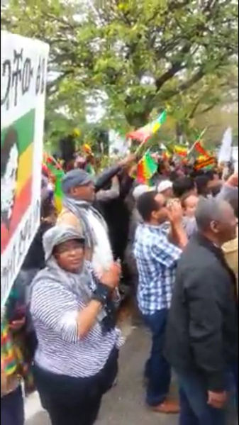 በዋሽንግተን ዲሲ ጥቂት የወያኔ ኢምባሲ ሠራተኞች እና ሃገር ወዳድ ኢትዮጵያውያን በየፊናቸው ሰልፍ ወጡ