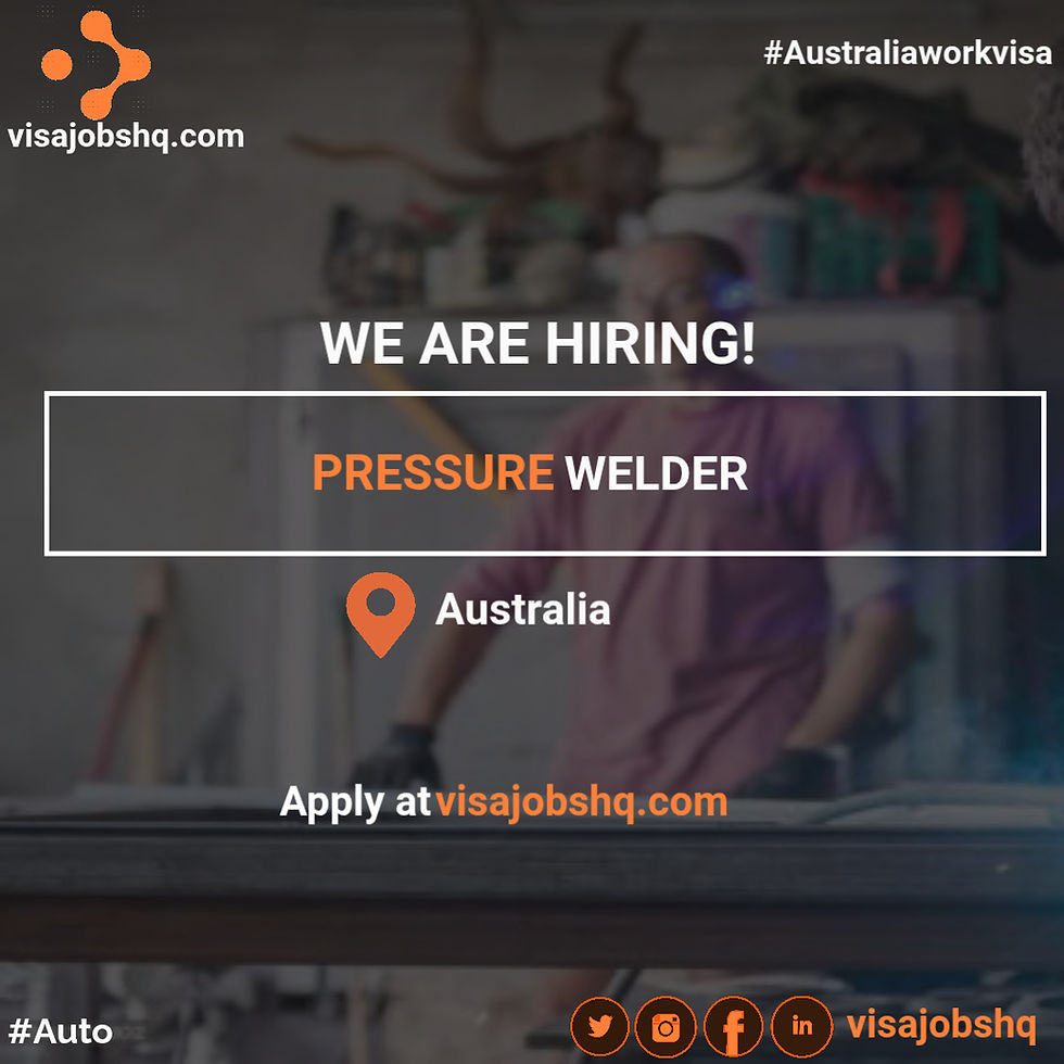 Pressure Welder in Australia with PR pathway for overseas candidates
