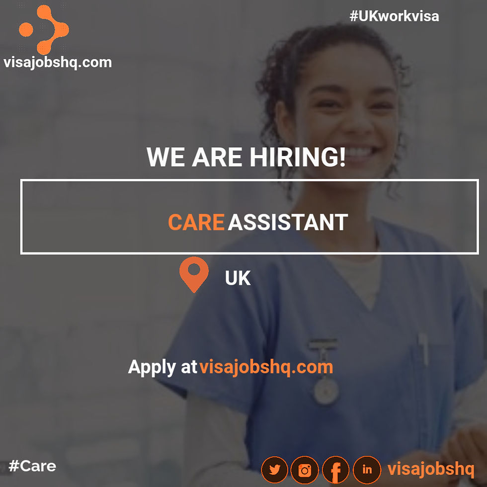 Care Assistant needed in the UK with Sponsorship Available (Suitable for Displaced Workers)