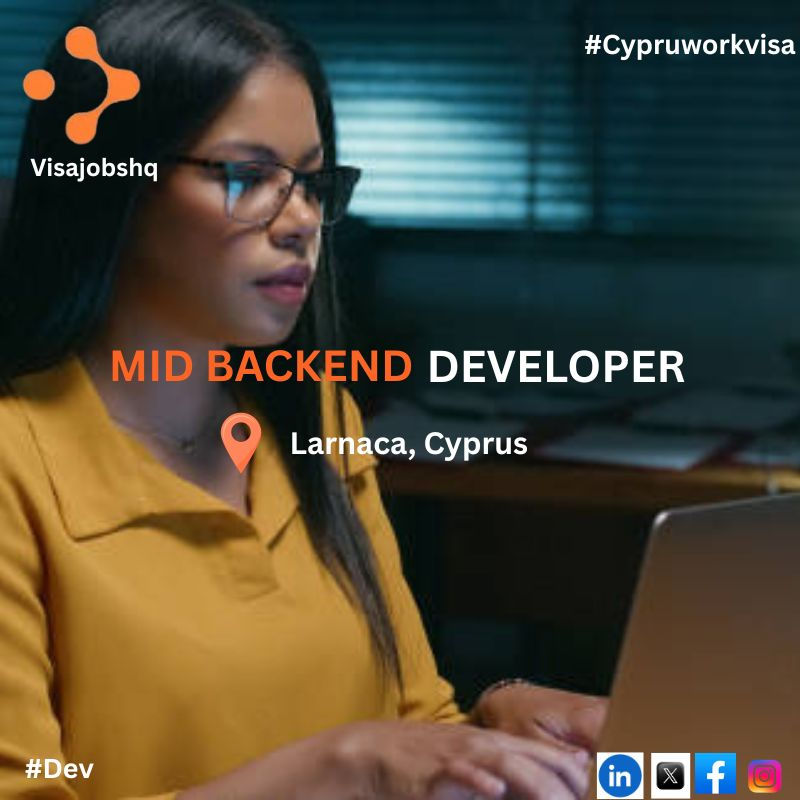 Mid Back-End Web Developer in Larnaca Cyprus with visa sponsorship provided