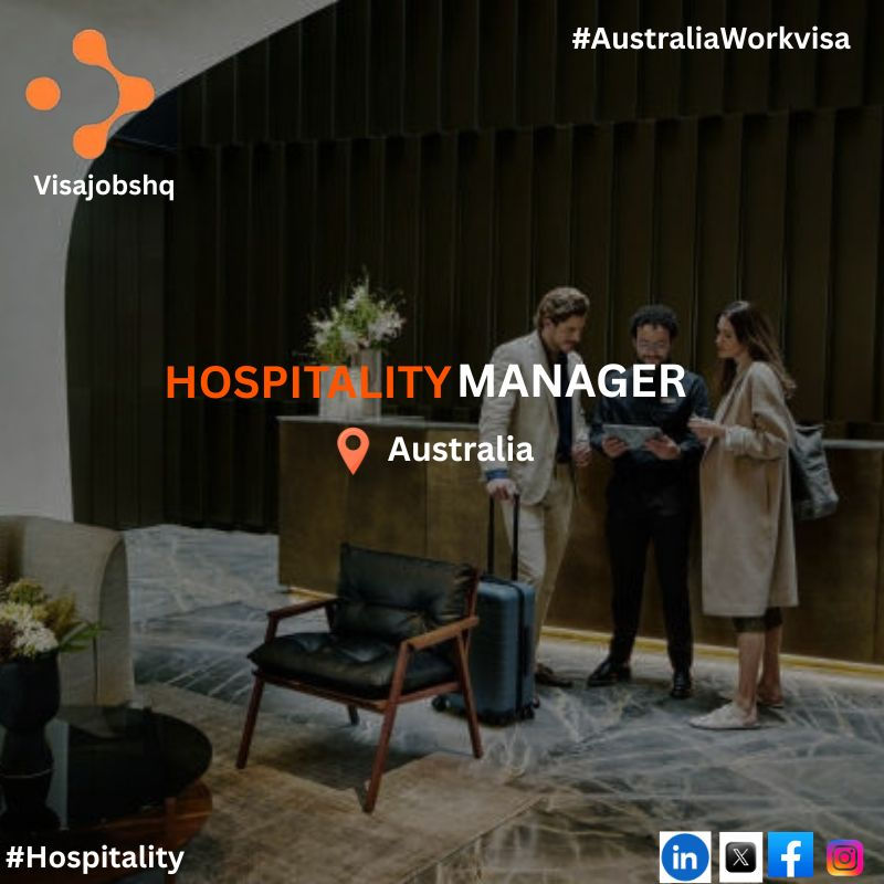Accommodation and Hospitality Manager in Australia, visa sponsorship for onshore candidates