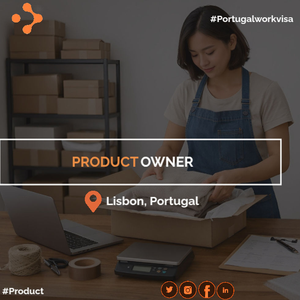 Product Owner in Lisbon Portugal with visa sponsorship provided