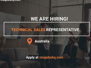 Technical Sales Representative In Australia, Work Visa Sponsorship Available, Apply now
