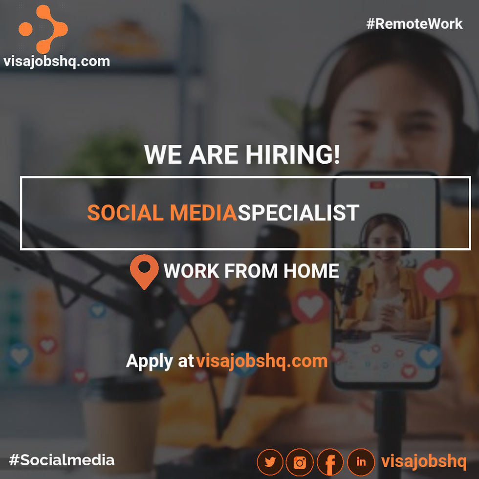 Professional Social Media Specialist Remote Opportunity, Apply now