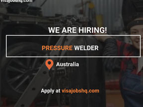 Pressure Welder needed for Australian Skilled Migration. Visa sponsorship available for overseas applicants. Apply now