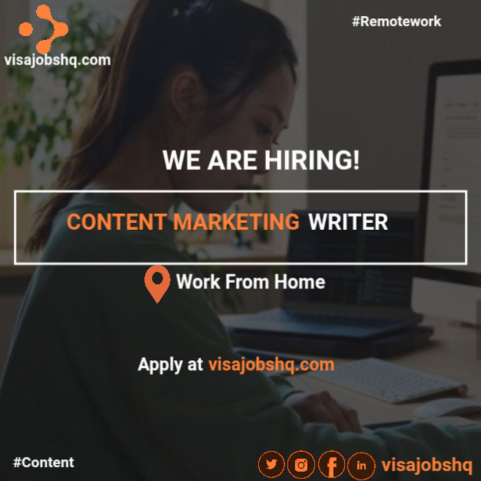 Content Marketing Writer, for International Remote Candidates, Apply now