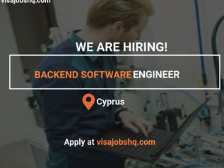 Backend Software Engineer in Cyprus, Employer is Offering Visa Support