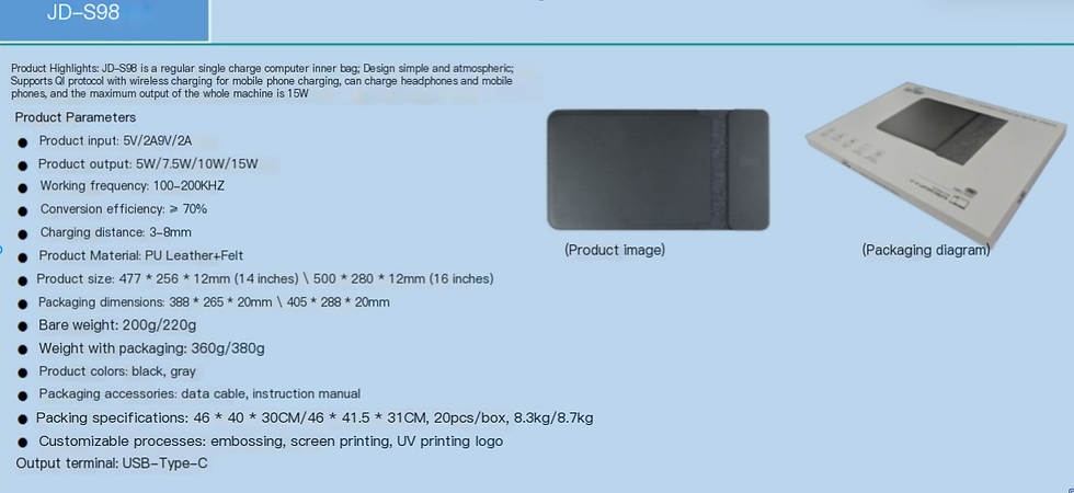 Miniatura: 5in1 Wireless Charging Laptop Sleeve