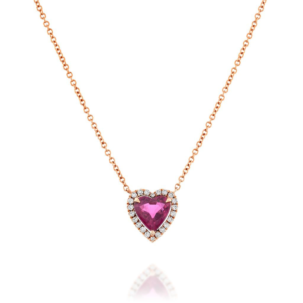 HEART RUBY & DIAMONDS PENDANT