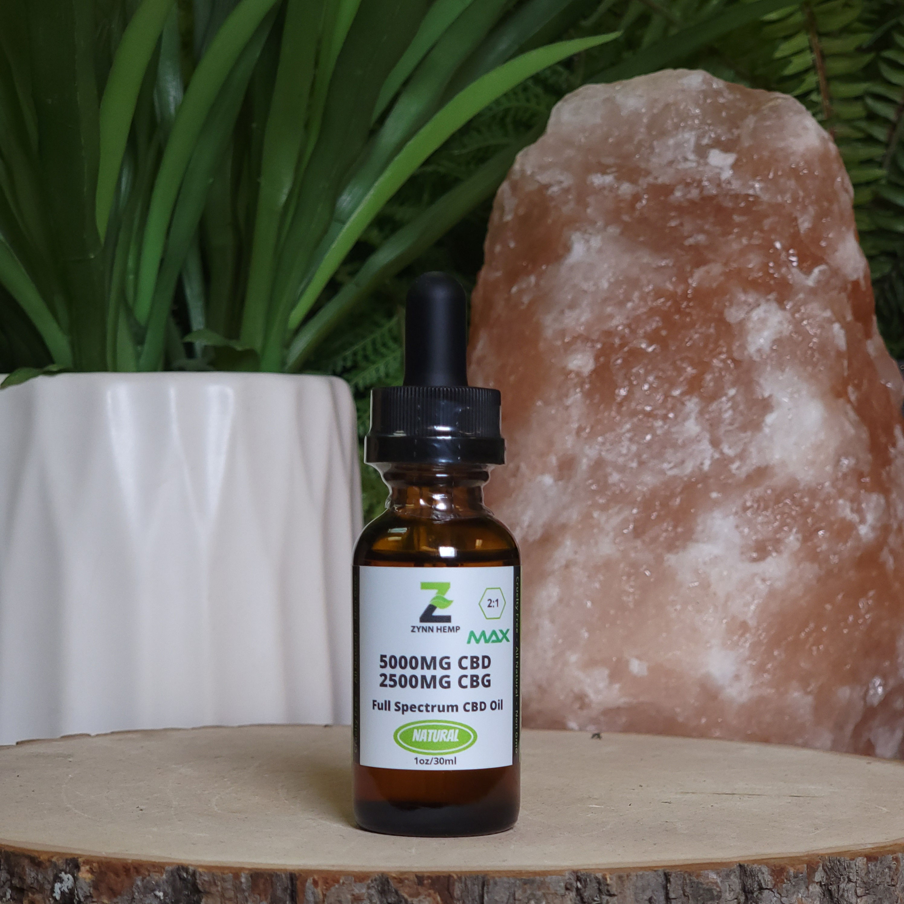 Zynn Hemp 5000MG CBD 2500MG CBG Full Spectrum Tincture - NATURAL