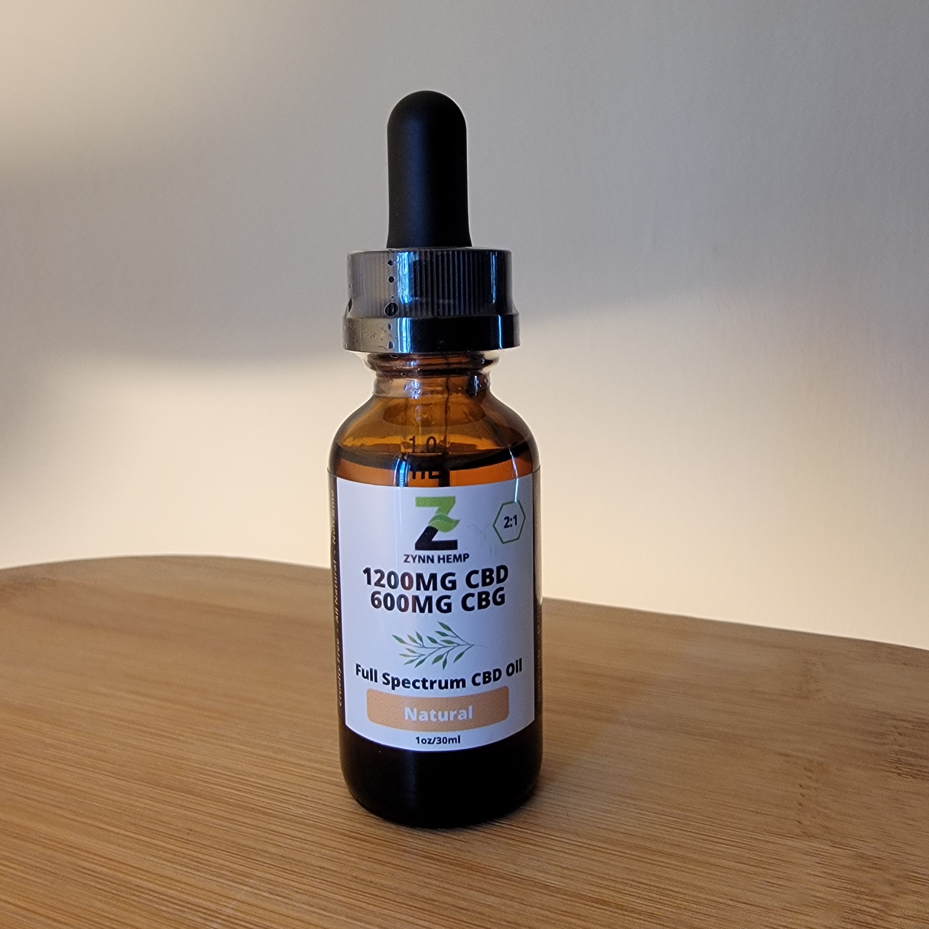 Zynn Hemp 1200mg CBD 600mg CBG NATURAL oil