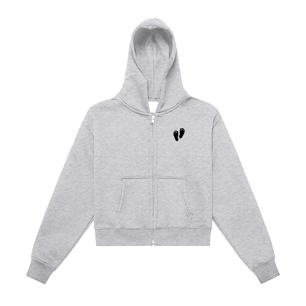 Thumbnail: SLG "Order My Steps" Fleeced Zip-Up Cropped Hoodie