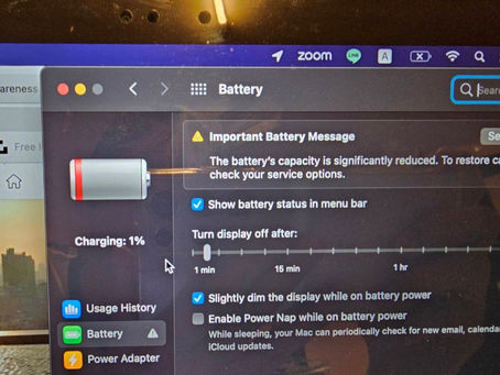 รับเปลี่ยนแบต Macbook 12" A1534 อาการแบตเสีย ออนแบตไม่ได้