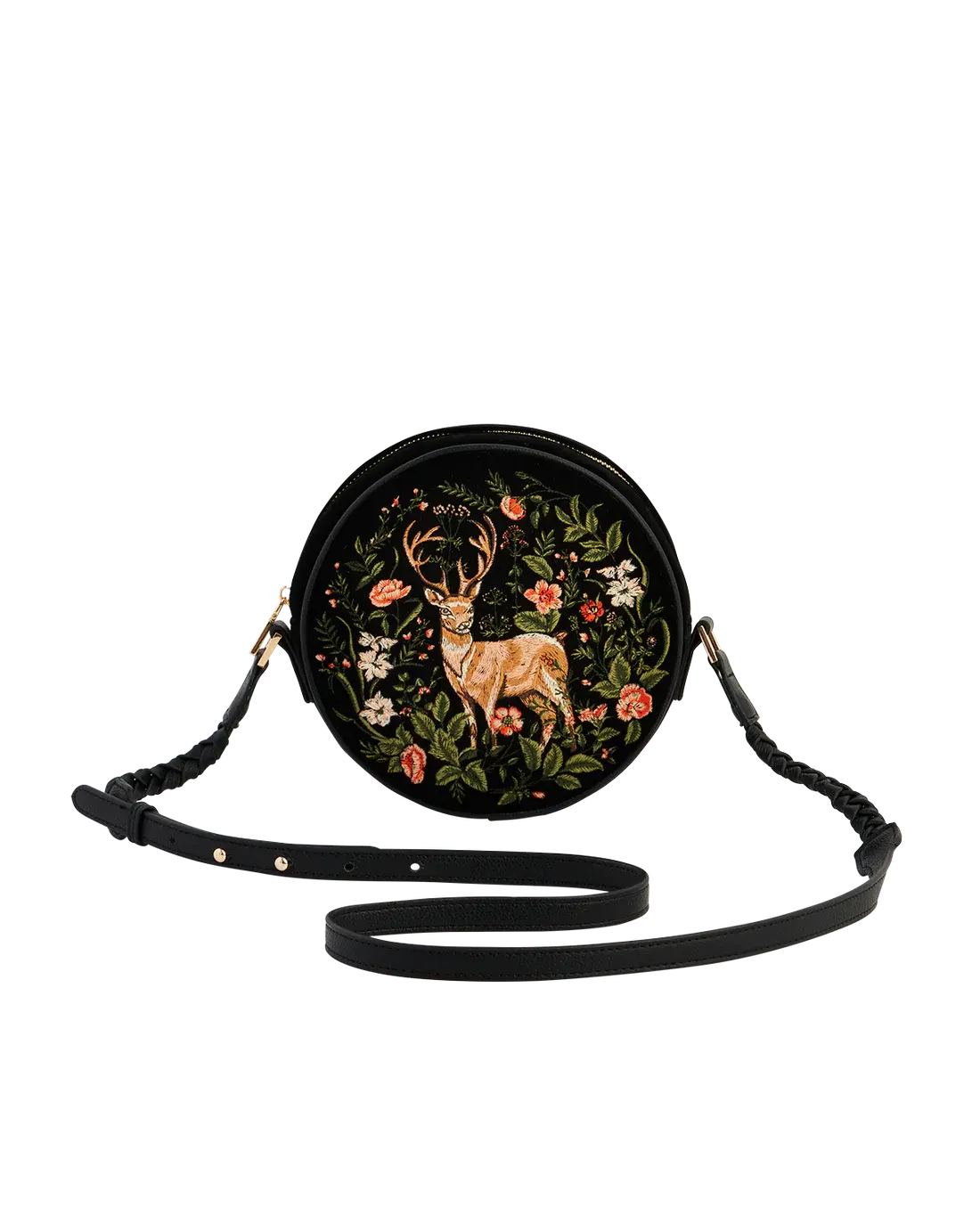 Geborduurde cirkel tas zwart