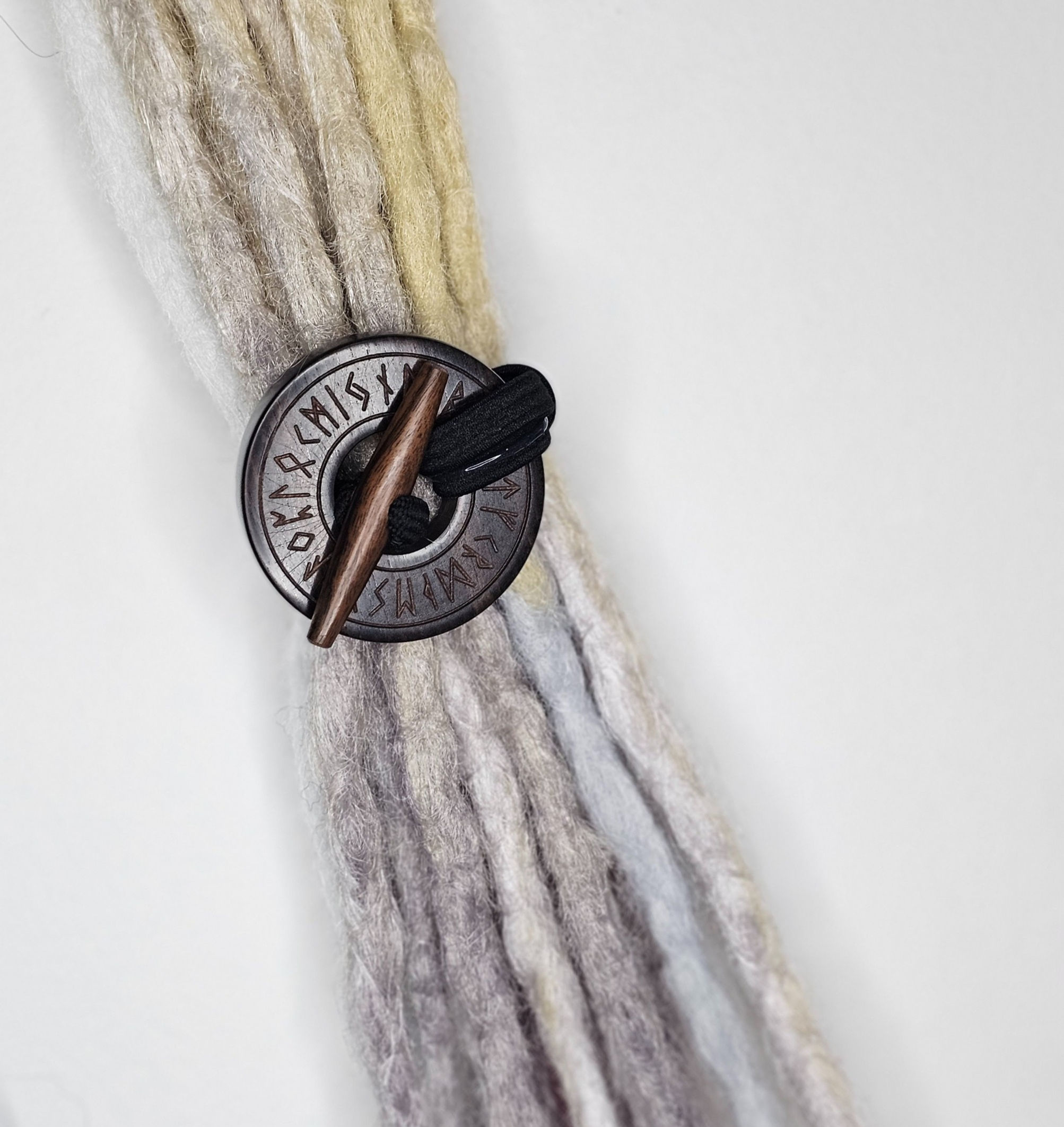 ToggleLOXX Dread Tie Norse Runes (African Blackwood)