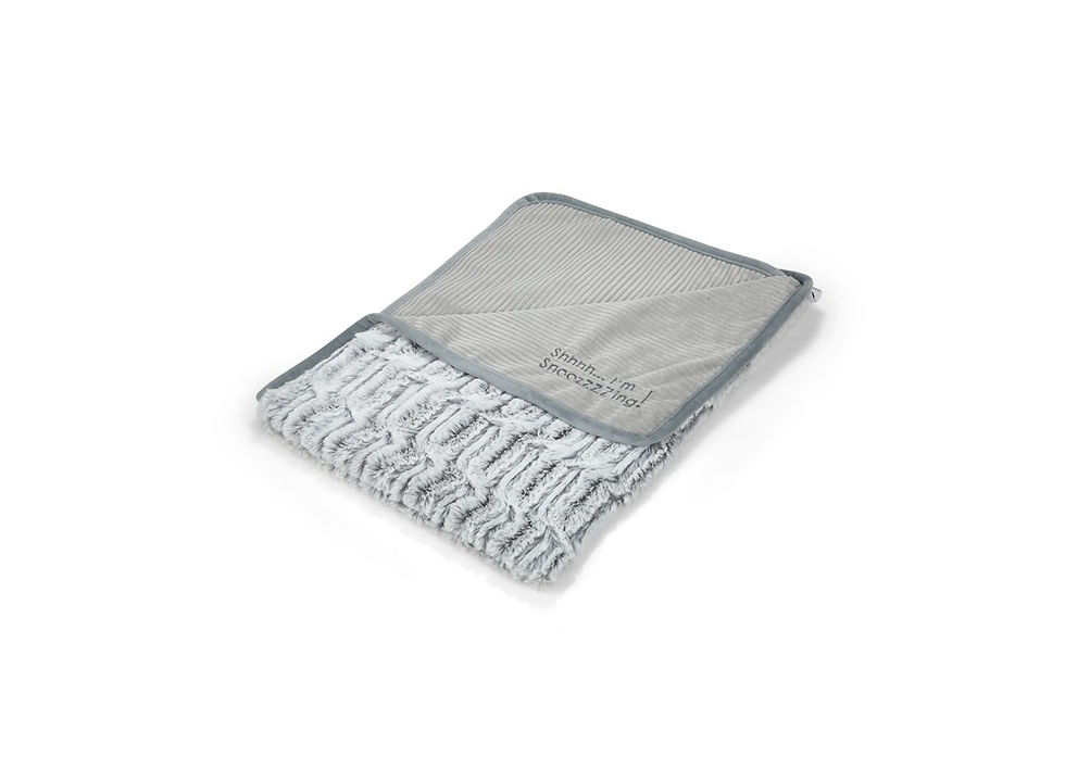 grey cord reversable dog blanket is machine washable