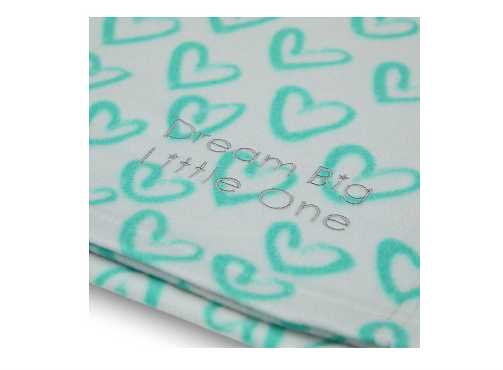 Thumbnail: little petface puppy and small dog comforter blanket in grey with light green hearts