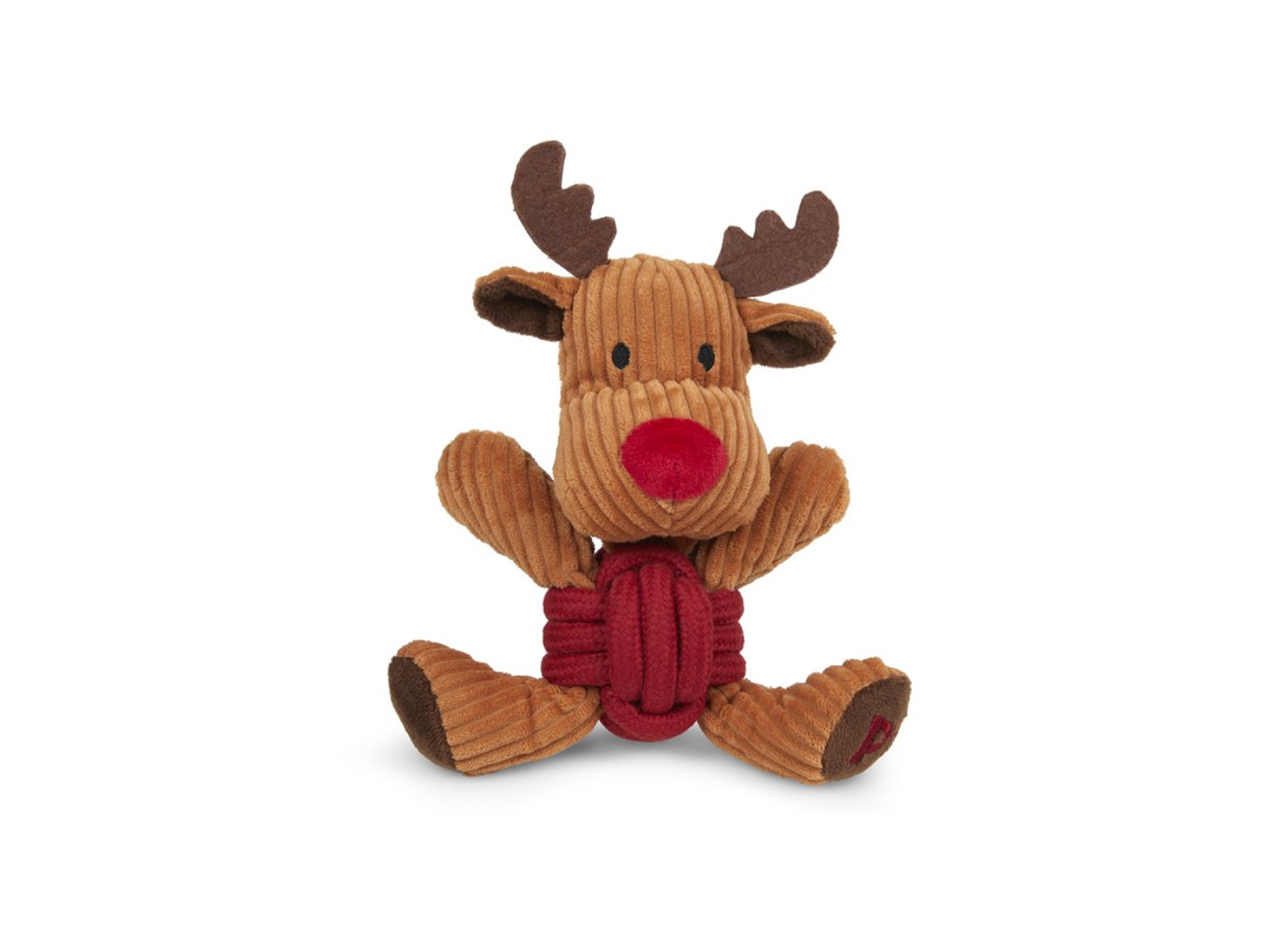 petface christmas reindeer dog toy puppy toy stuffed with rope ball tummy
