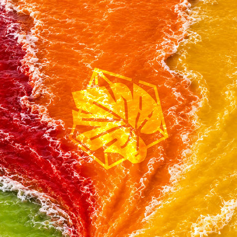 Vibrant orange and red ocean wave brand campaign visual, by Asteric Studio